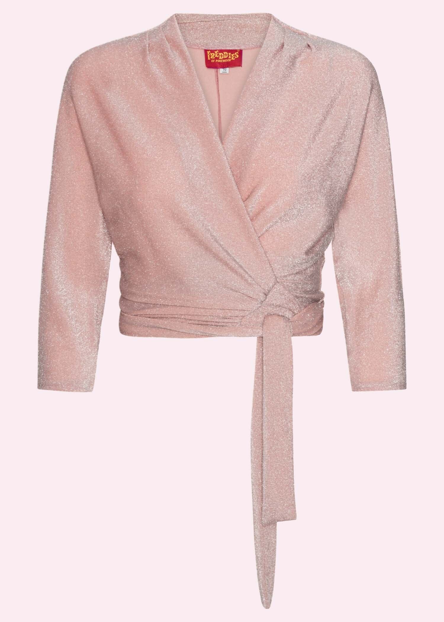 Slåom bluse i pink med glimmer bluse Freddies Of Pinewood