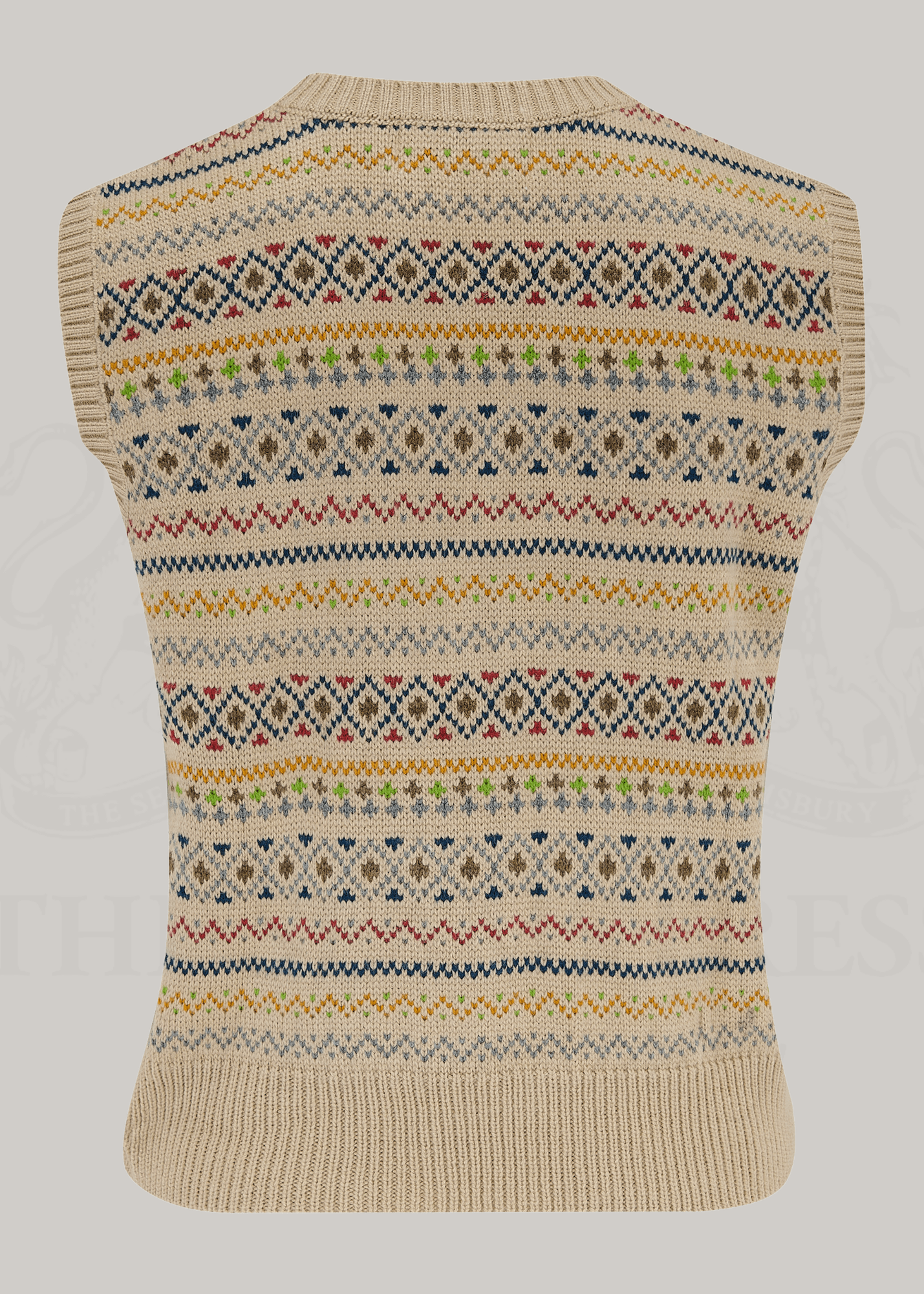 Slipover med fair isle mønster strik Seamstress Of Bloomsbury