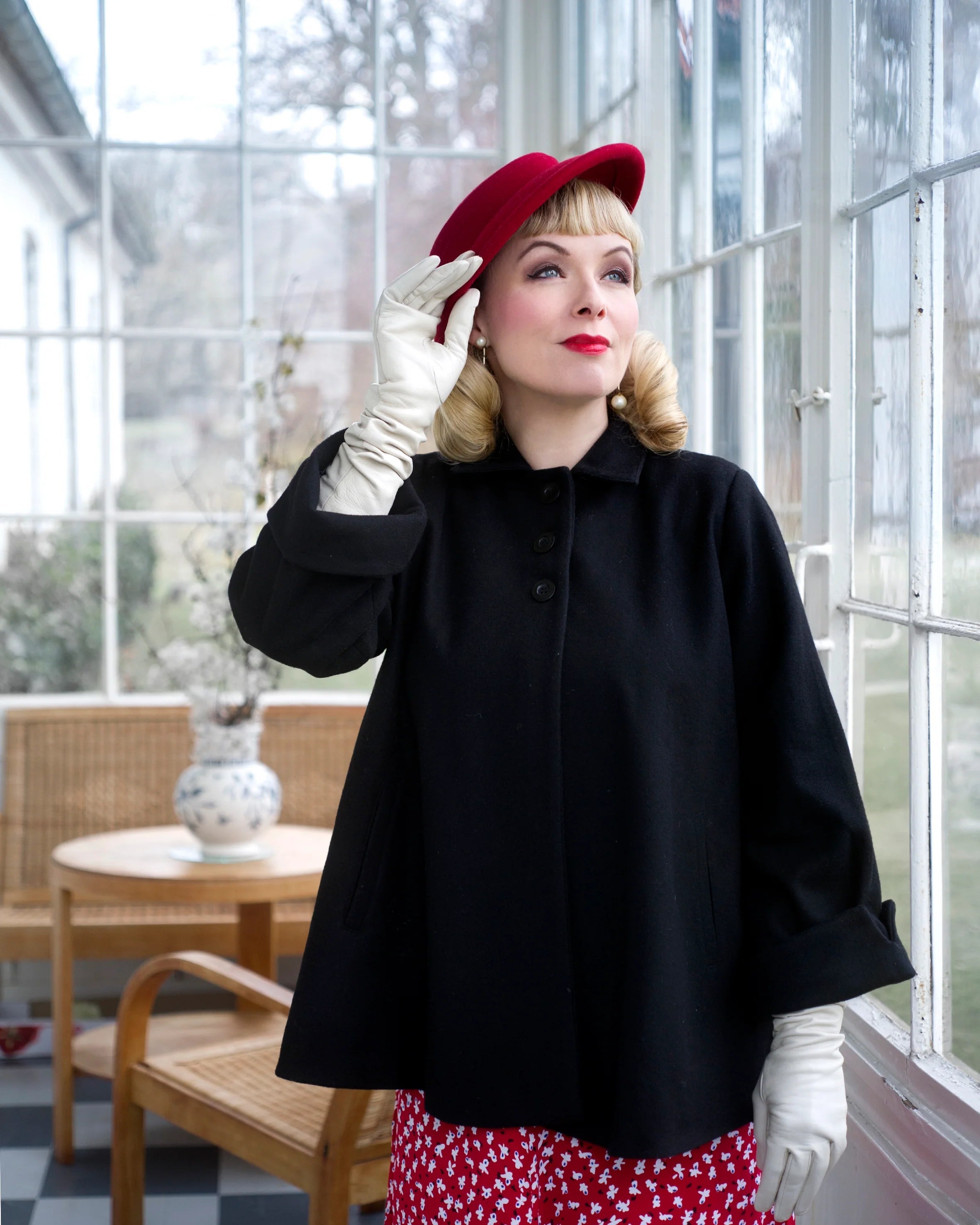 Swing jakke i sort uld jakke Seamstress Of Bloomsbury