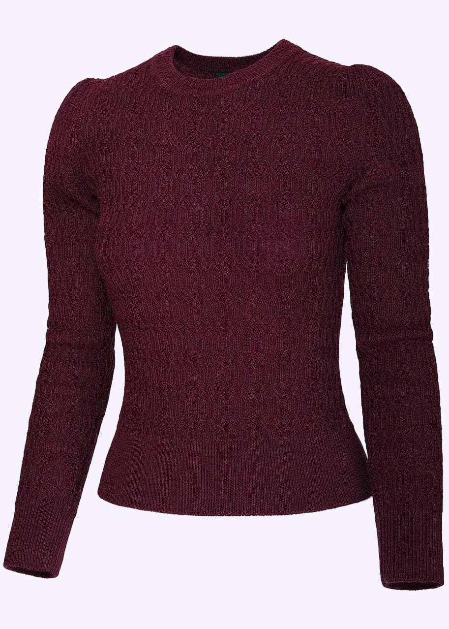 The All Round Sweater - Black Cherry strik top Emmy Design