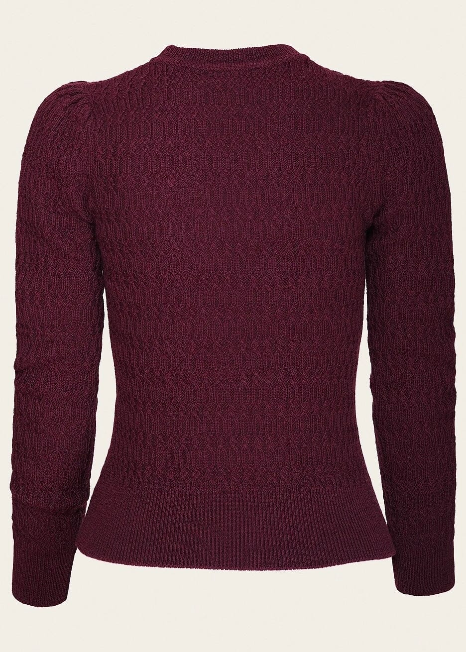 The All Round Sweater - Black Cherry strik top Emmy Design