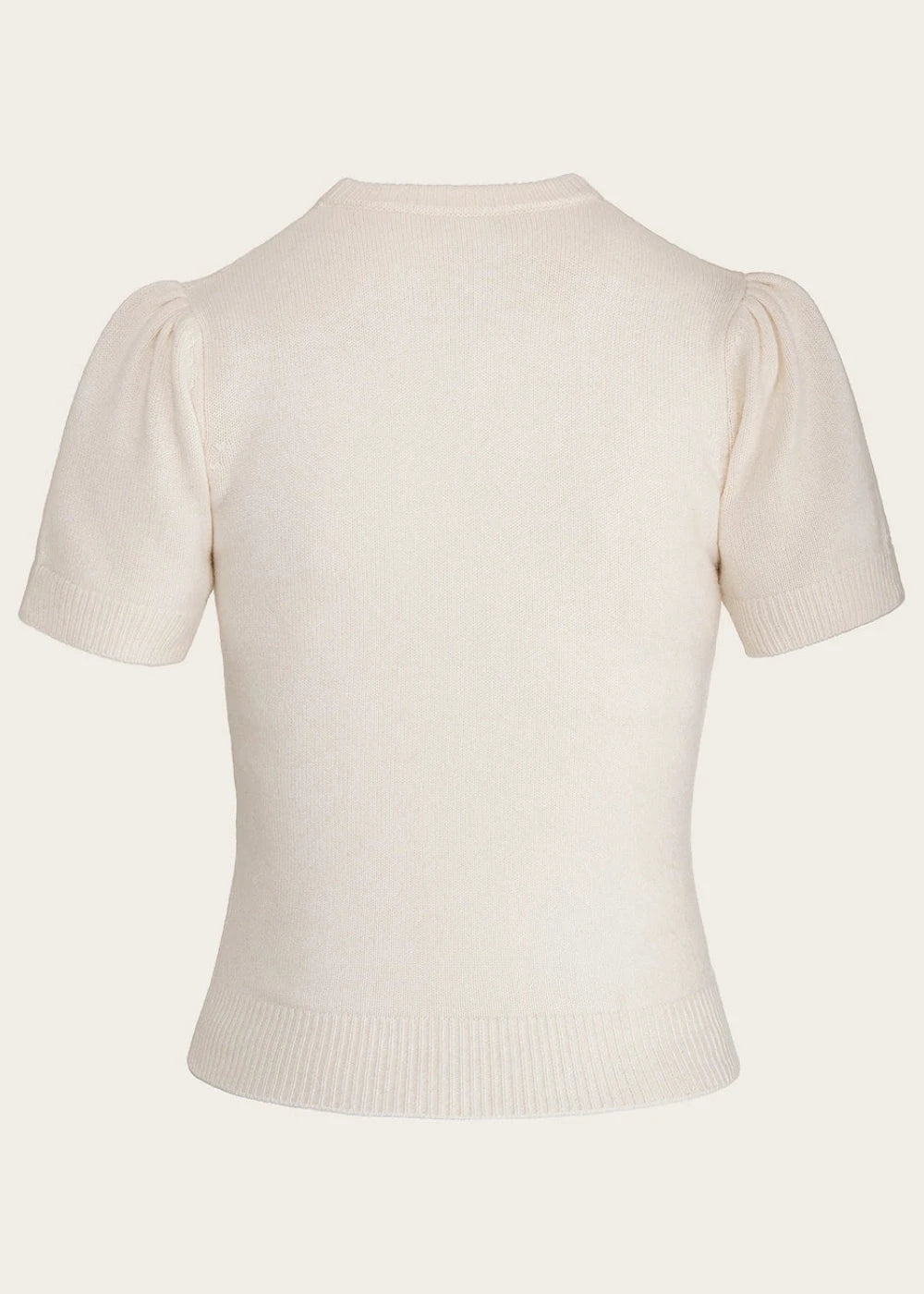 The Cashmere Staple Sweater - Cream strik top Emmy Design