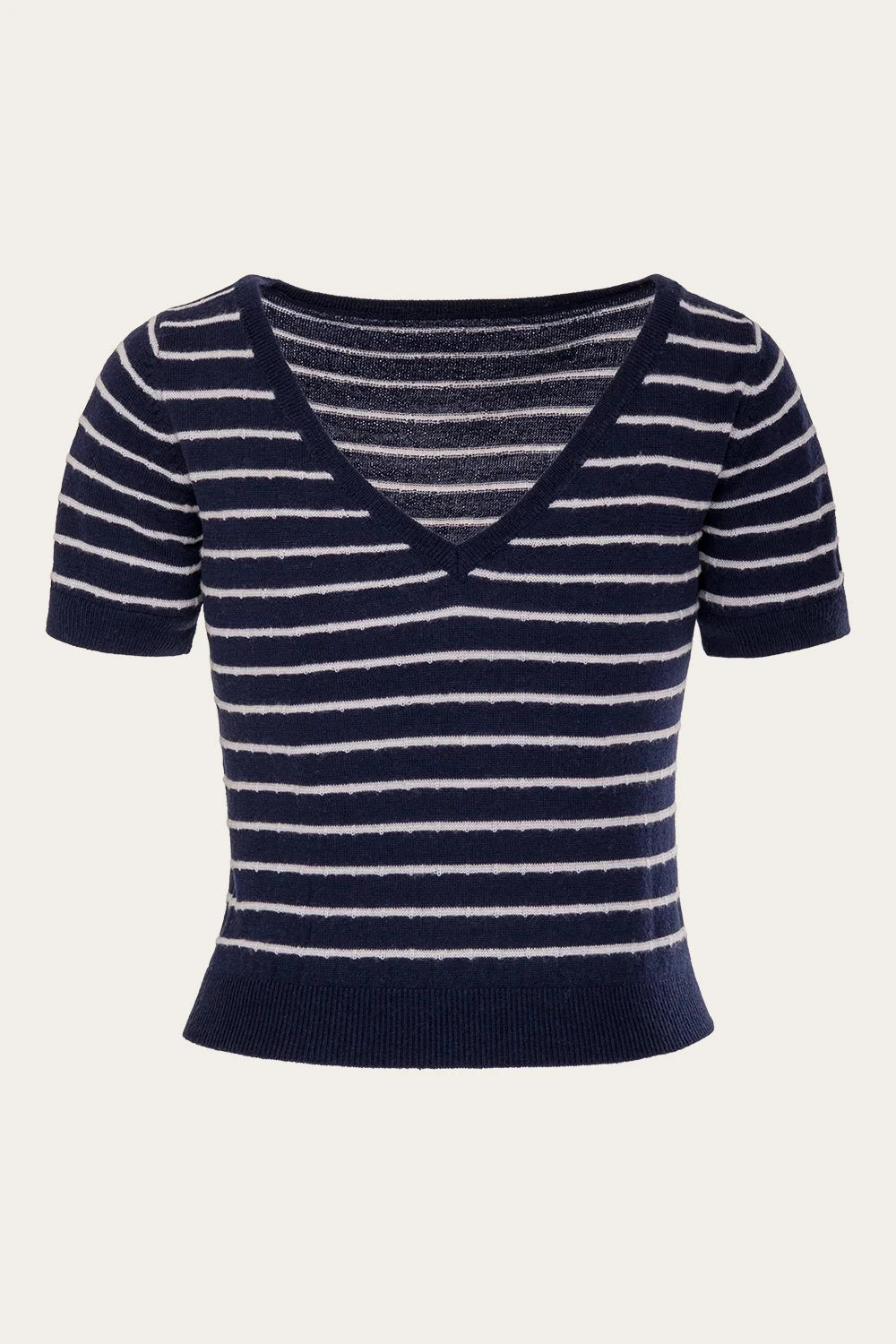 The "Emmy Goes to Paris" Top - Navy stribet uld bluse Emmy Design