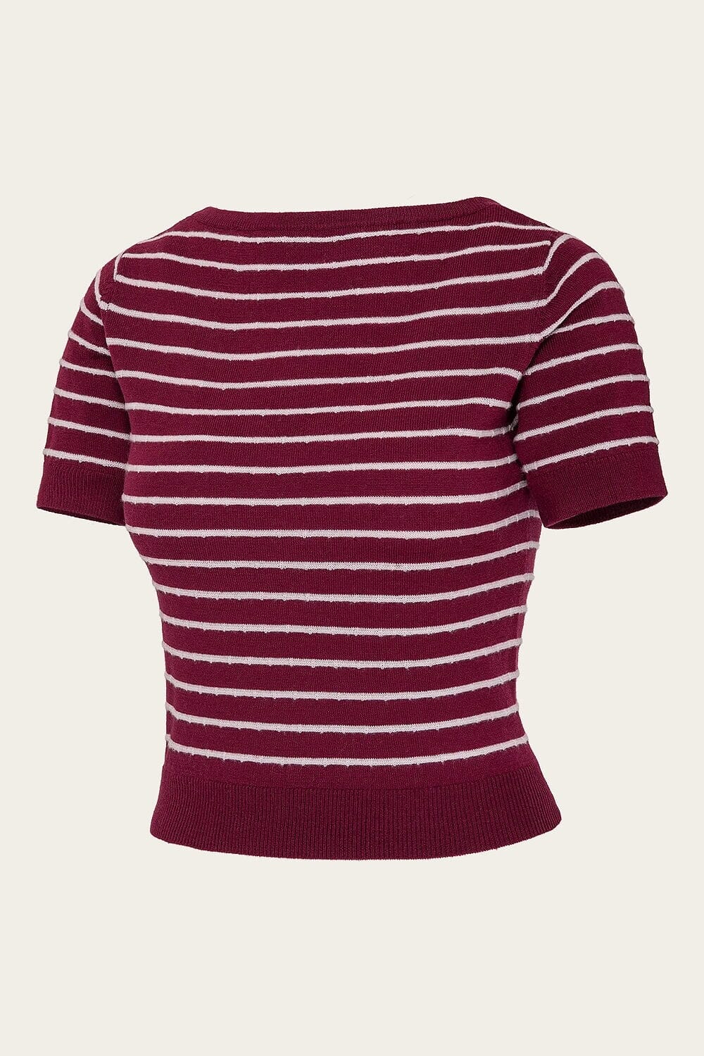 The "Emmy Goes to Paris" Top - Vinrød stribet uld bluse Emmy Design