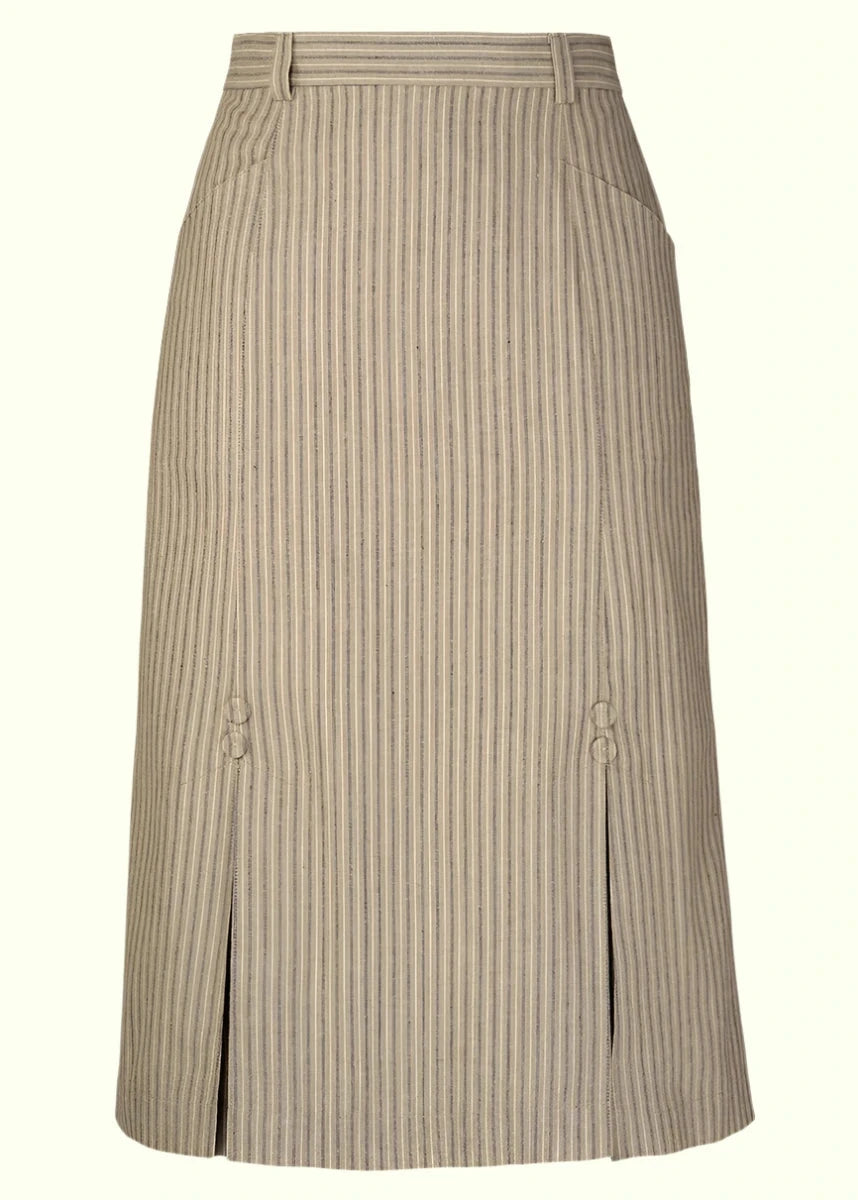 The Flirty 30's Skirt nederdel i taube nålestribet Nederdel Emmy Design