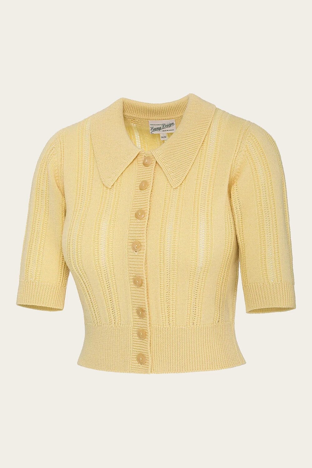 The Non Contrast Cardigan - Lys gul bluse Emmy Design