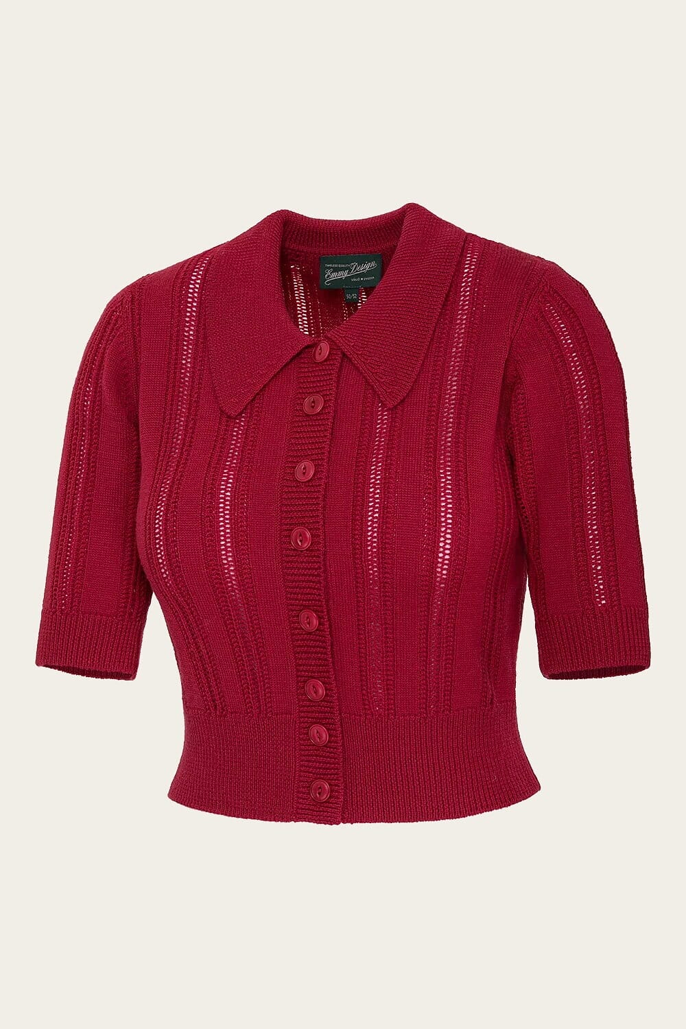 The Non Contrast Cardigan - Rød bluse Emmy Design