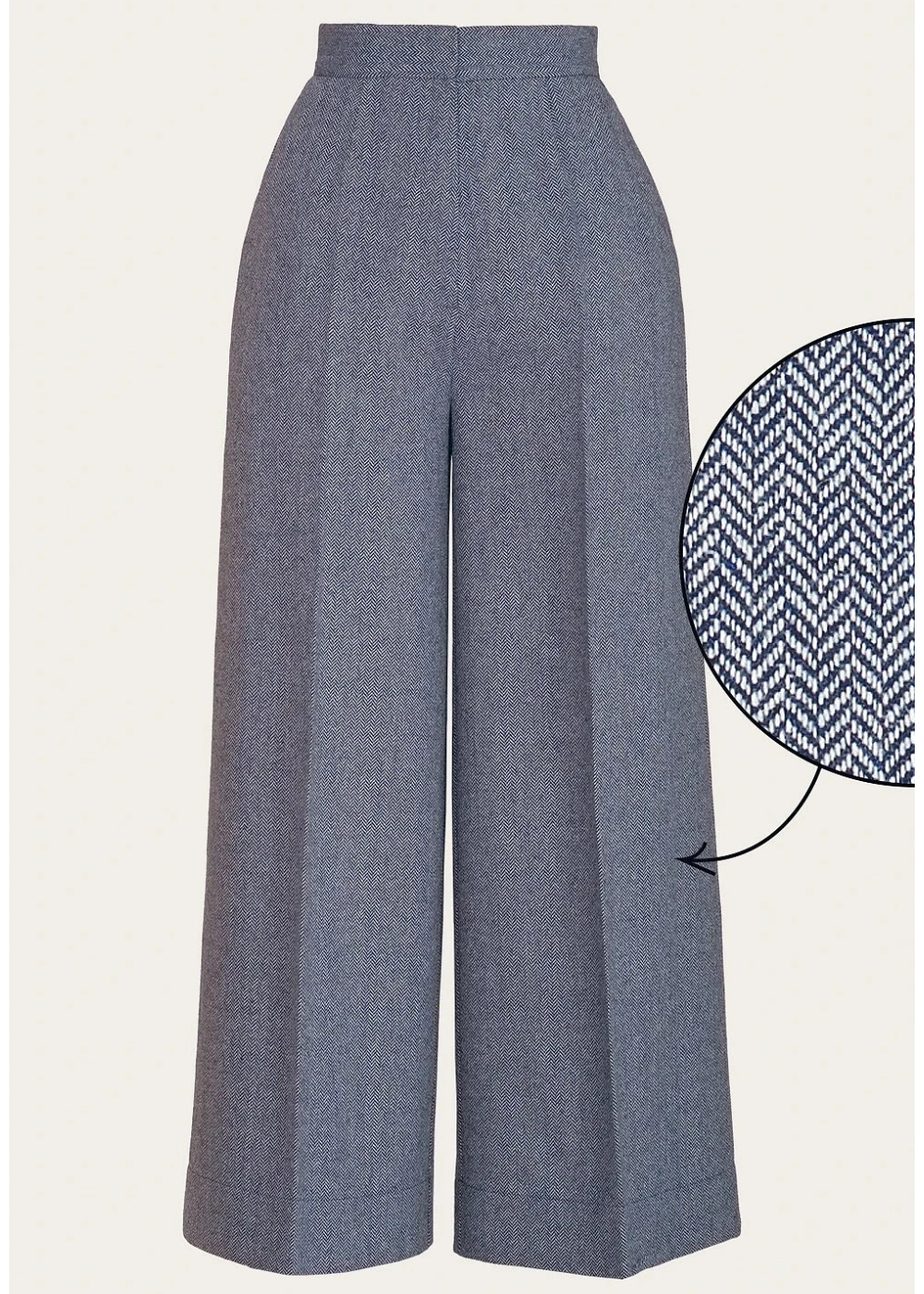 The Palazzo Perfection Pants - Midnight & ivory wool tweed bukser Emmy Design