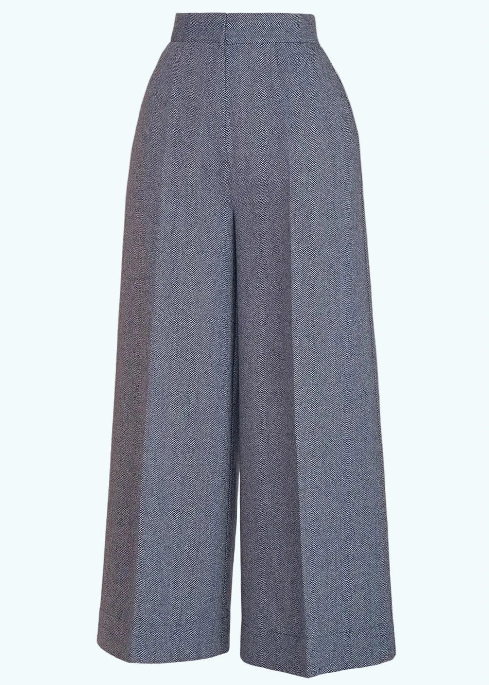 The Palazzo Perfection Pants - Midnight & ivory wool tweed bukser Emmy Design