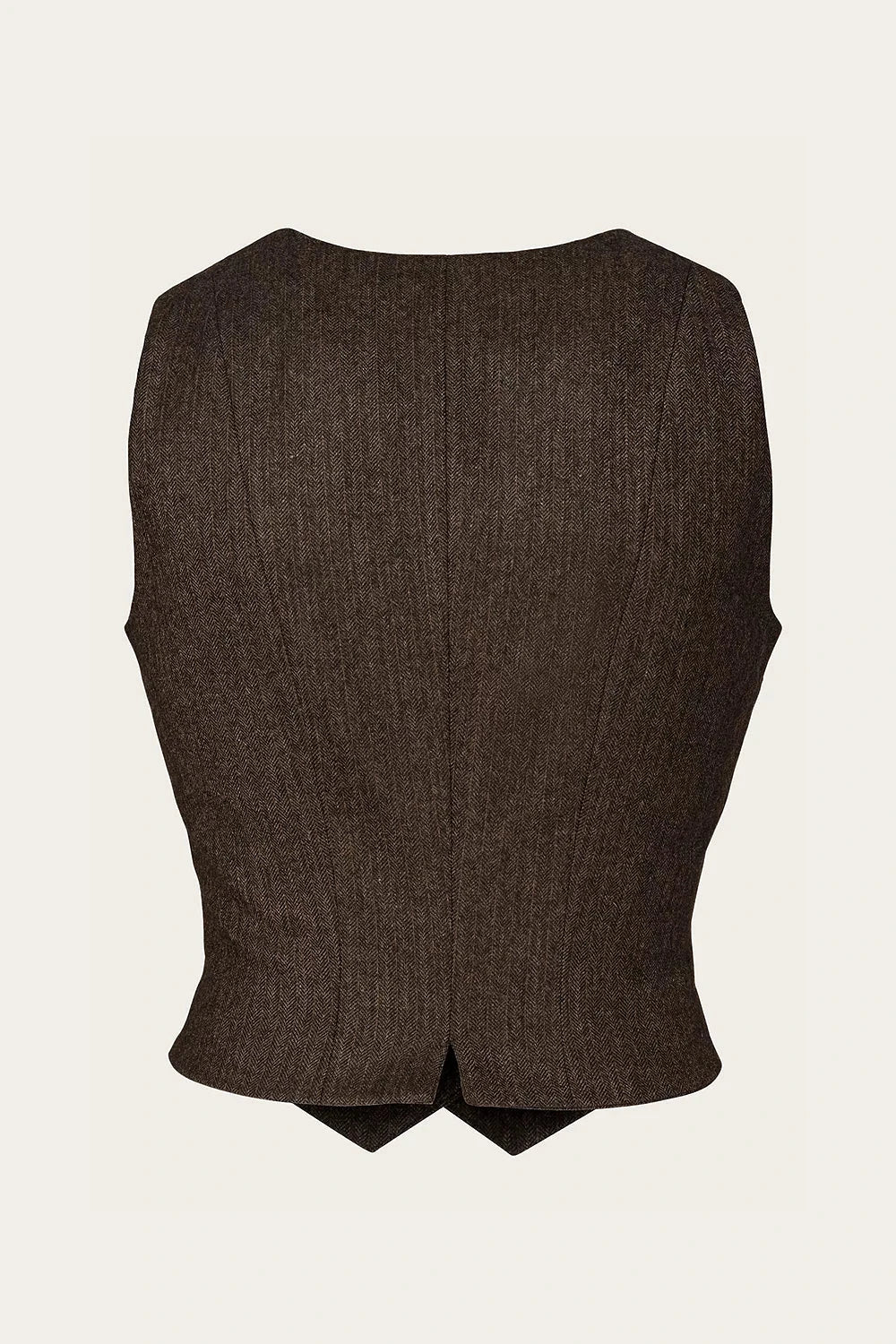 The Suit Up Waistcoat Brown pinstripe herringbone Emmy Design