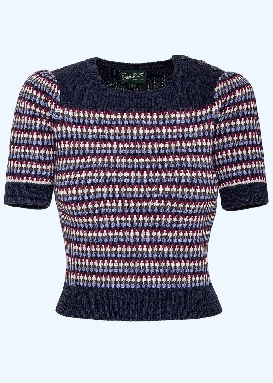 The Technicolor Top - Navy bluse Emmy Design
