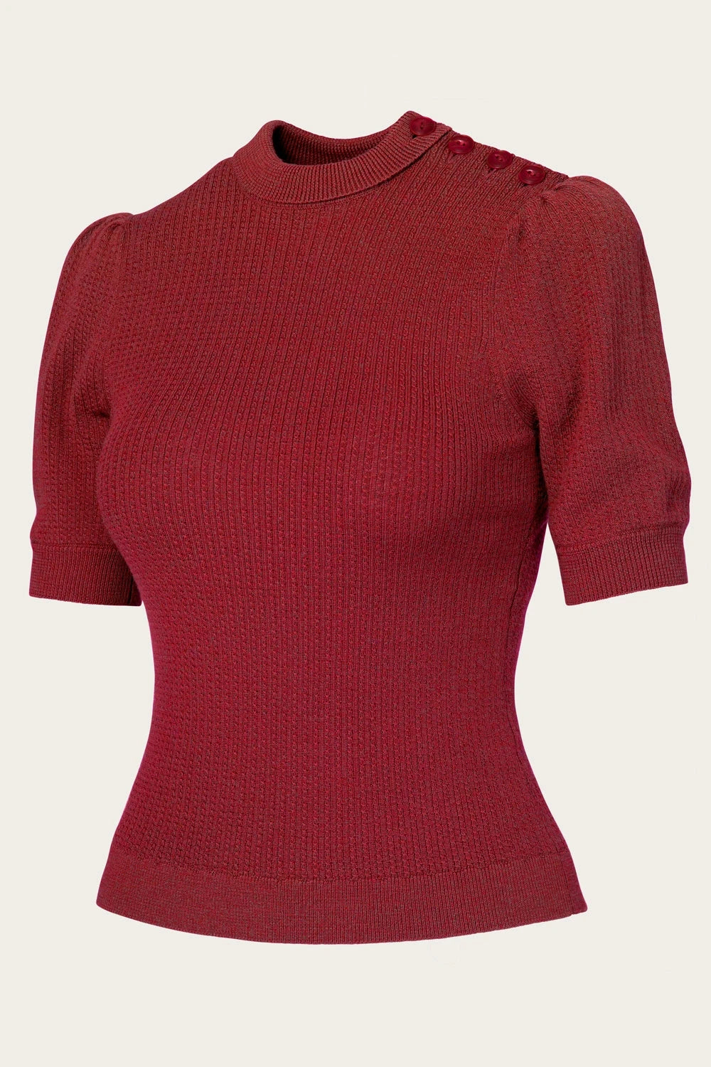 The Top Drawer Top i granatæble rød bluse Emmy Design
