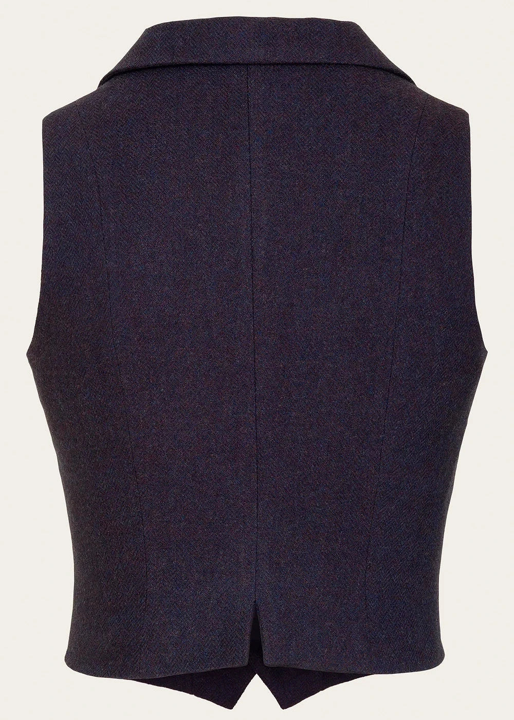 The Watchmaker’s Waistcoat - Maroon & midnight wool tweed vest Emmy Design