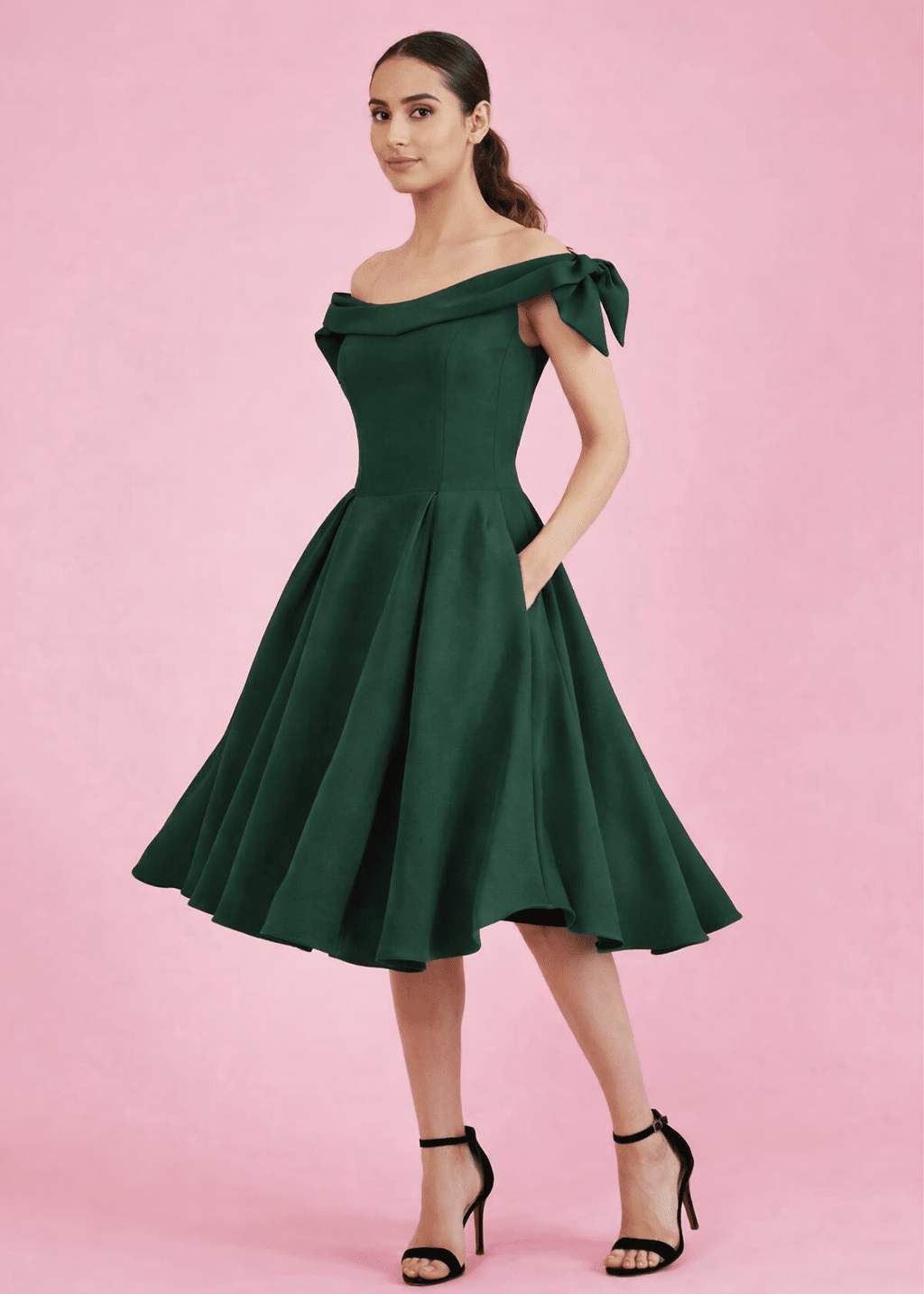 Tilly swing kjole - mørk grøn pencil kjole Pretty Dress Company