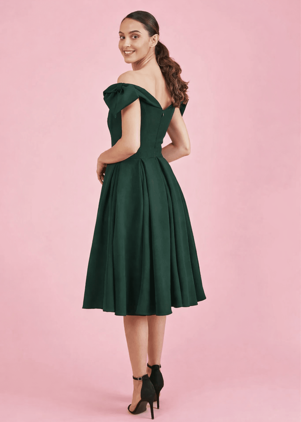Tilly swing kjole - mørk grøn pencil kjole Pretty Dress Company