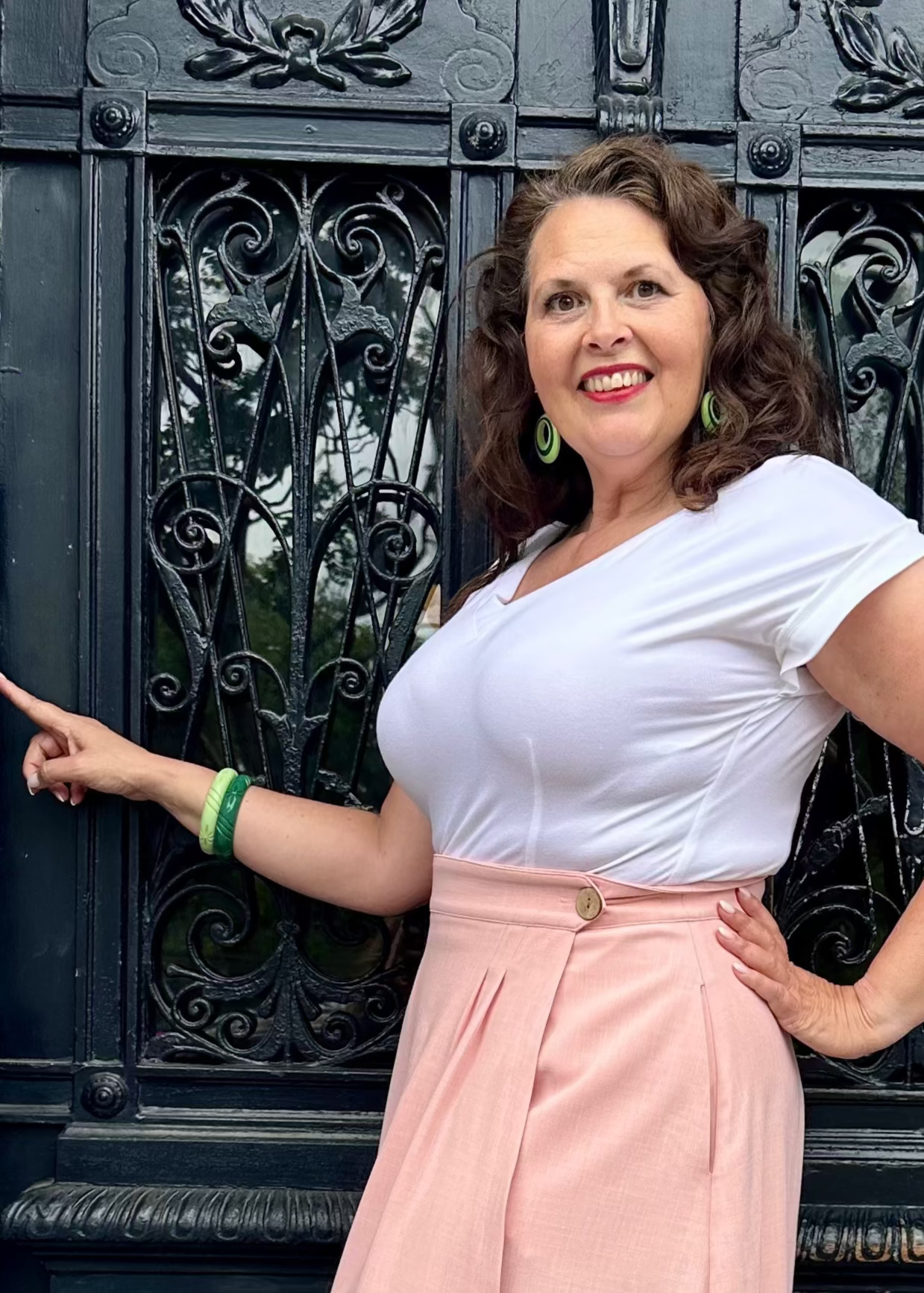 Two tone hoop øreringe i grøn Accessories Rock It Rosie