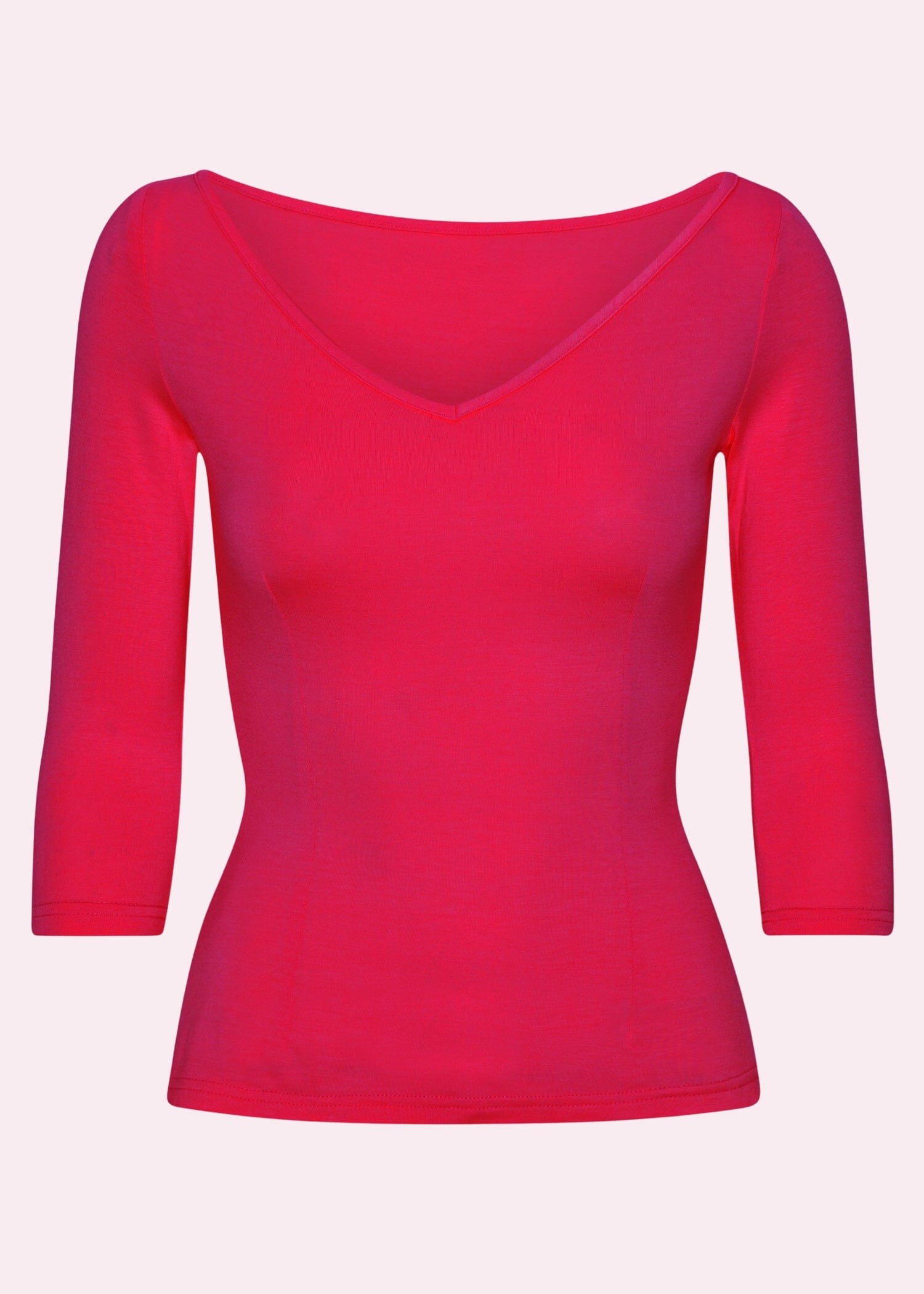 Vendbar boatneck top i hot pink toej Daisy Dapper