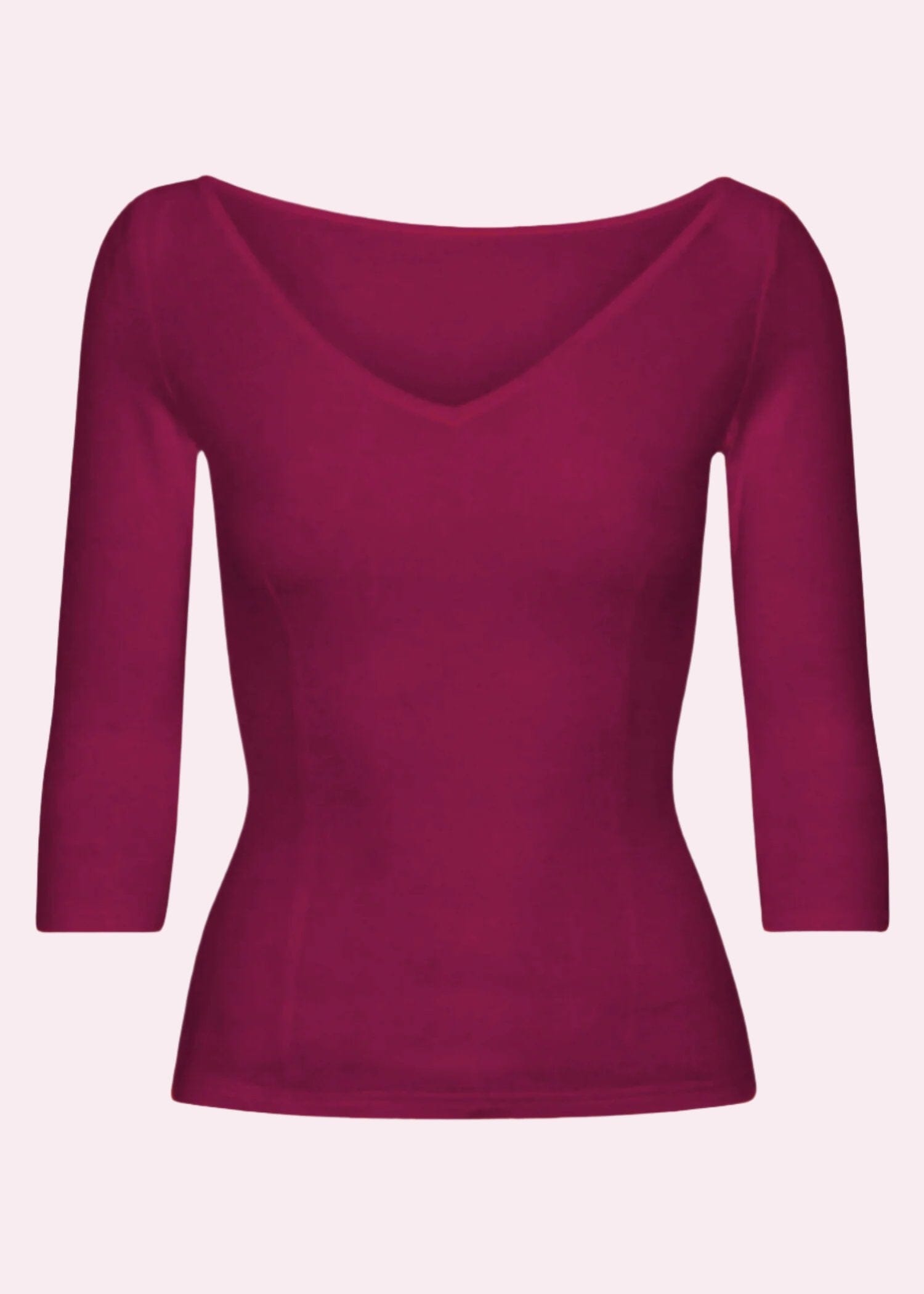 Vendbar boatneck top i magenta jersey top Daisy Dapper