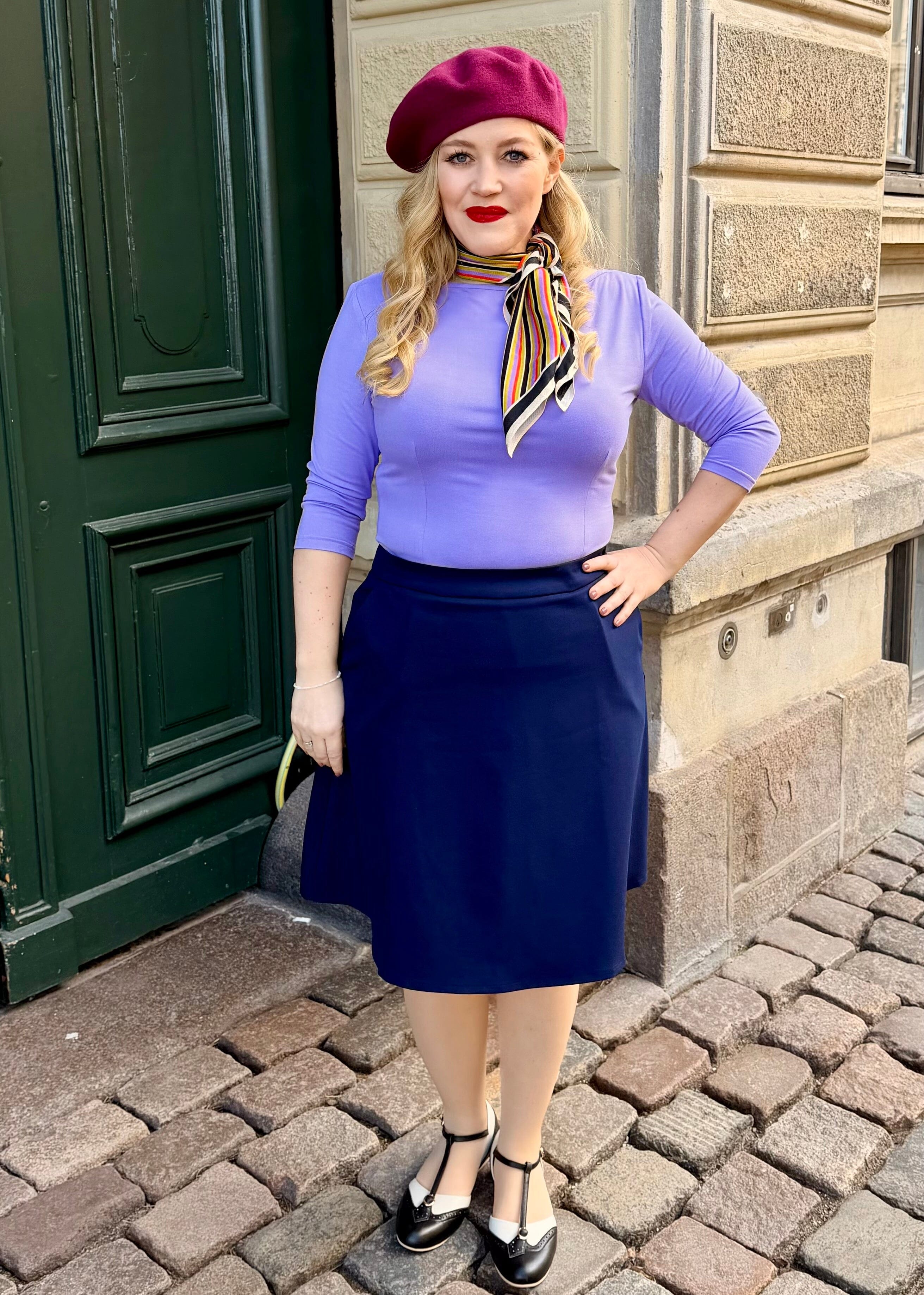 Vendbar boatneck top - lavendel jersey top Daisy Dapper