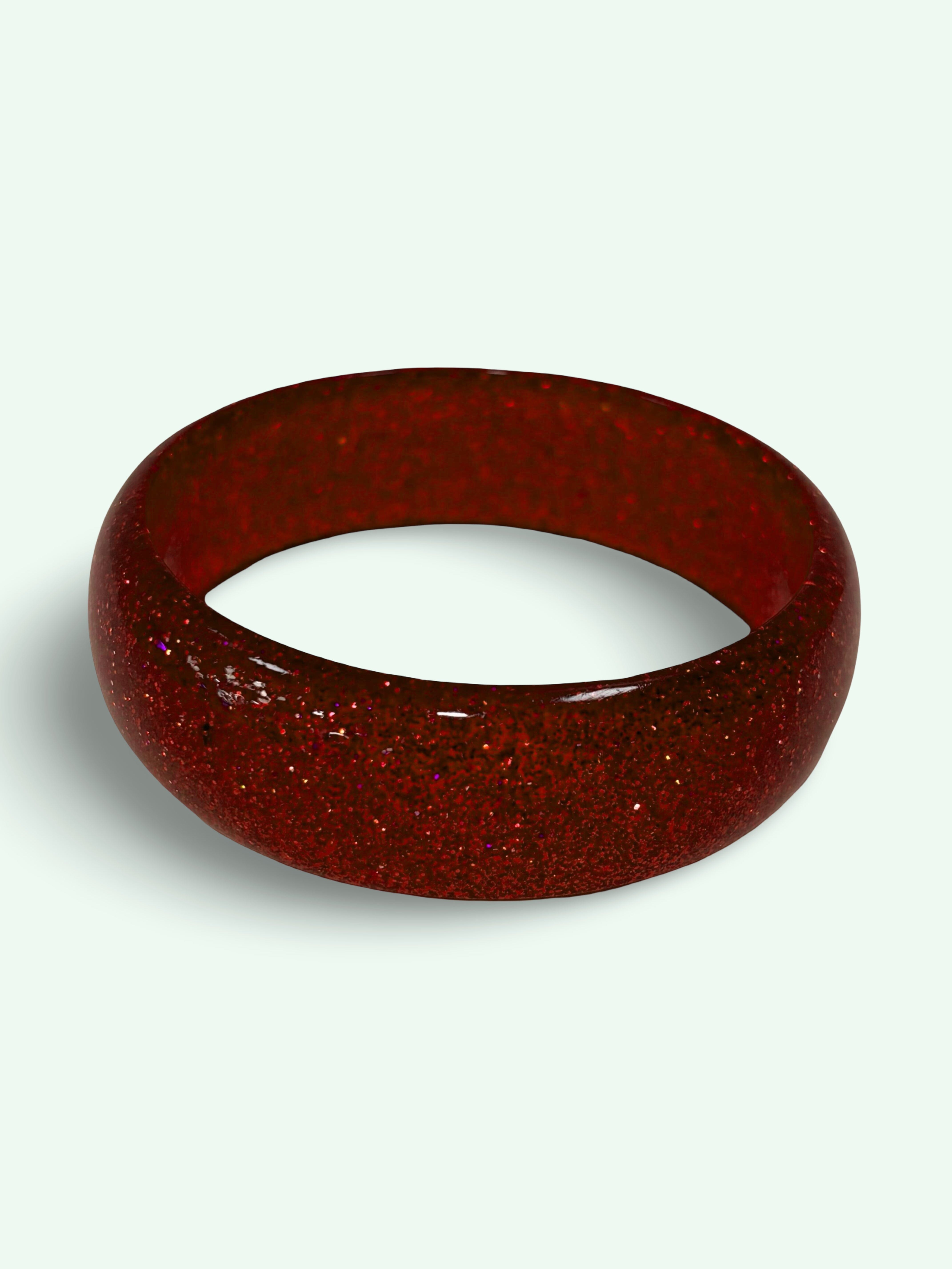 Vintage style armbånd, Rød med glitter Accessories Rock It Rosie
