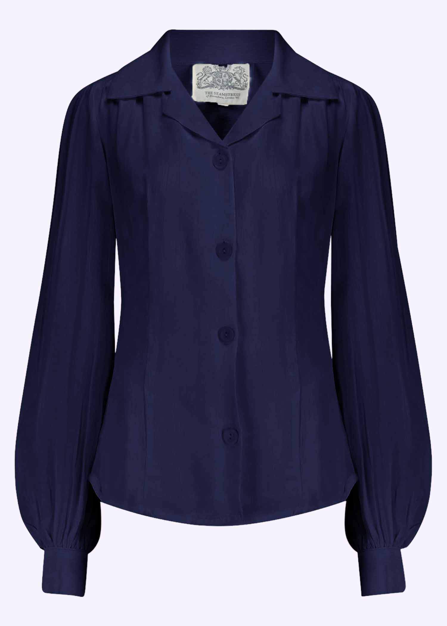 Bloomsbury: Poppy Skjortebluse i navyblå toej Mondo Kaos