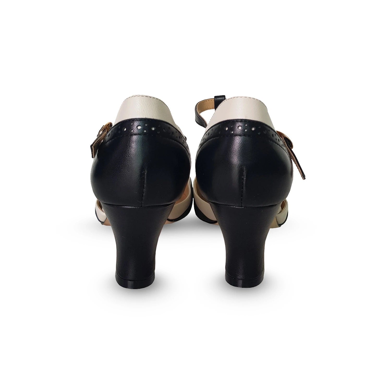 Charlie Stone: Luxe Parisienne sort hvid T-rem sko Charlie Stone