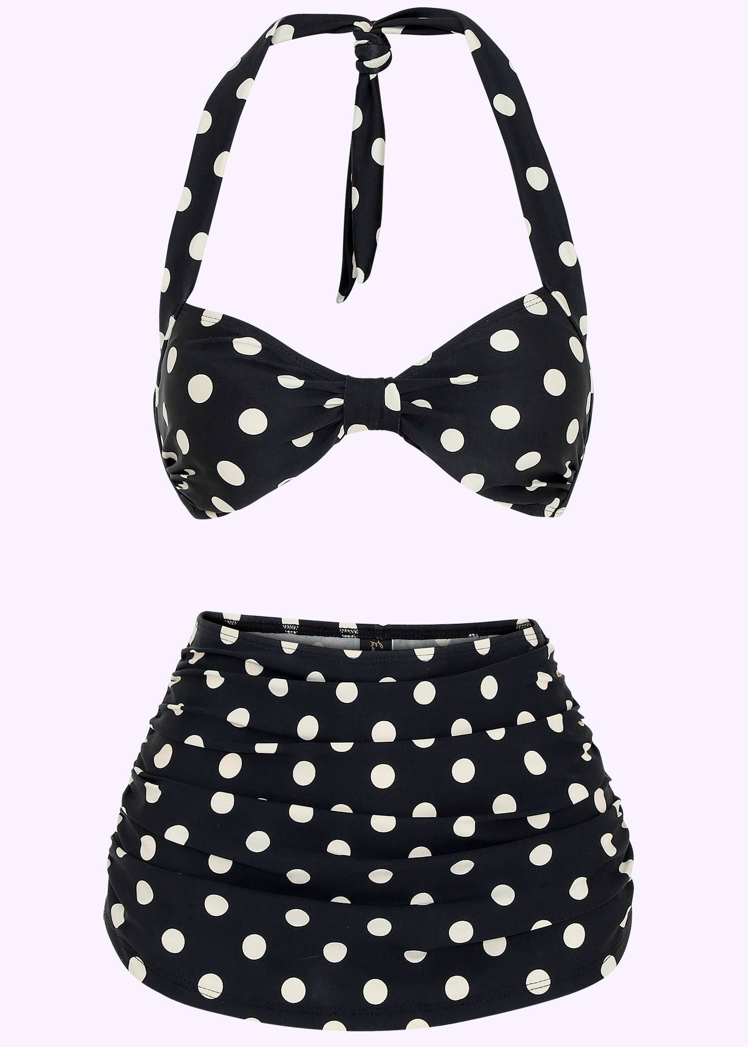 Esther Williams: 1950'er stils Bikini i sort med prikker toej mondokaos