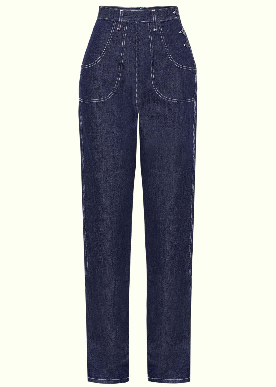 1950's high waist jeans in blue Freddies of Pinewood