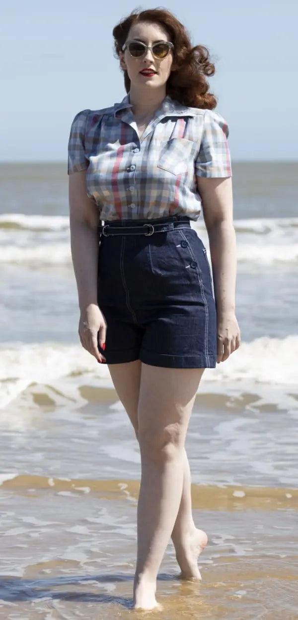 Freddies of Pinewood: Højtaljede shorts i vintage stils denim Freddies Of Pinewood