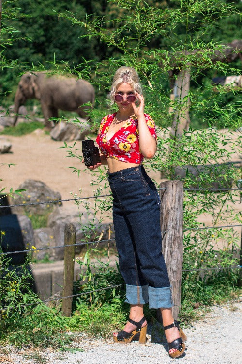Lady K Loves: Le Wilds Jeans 32" i mørkeblå toej Mondo Kaos
