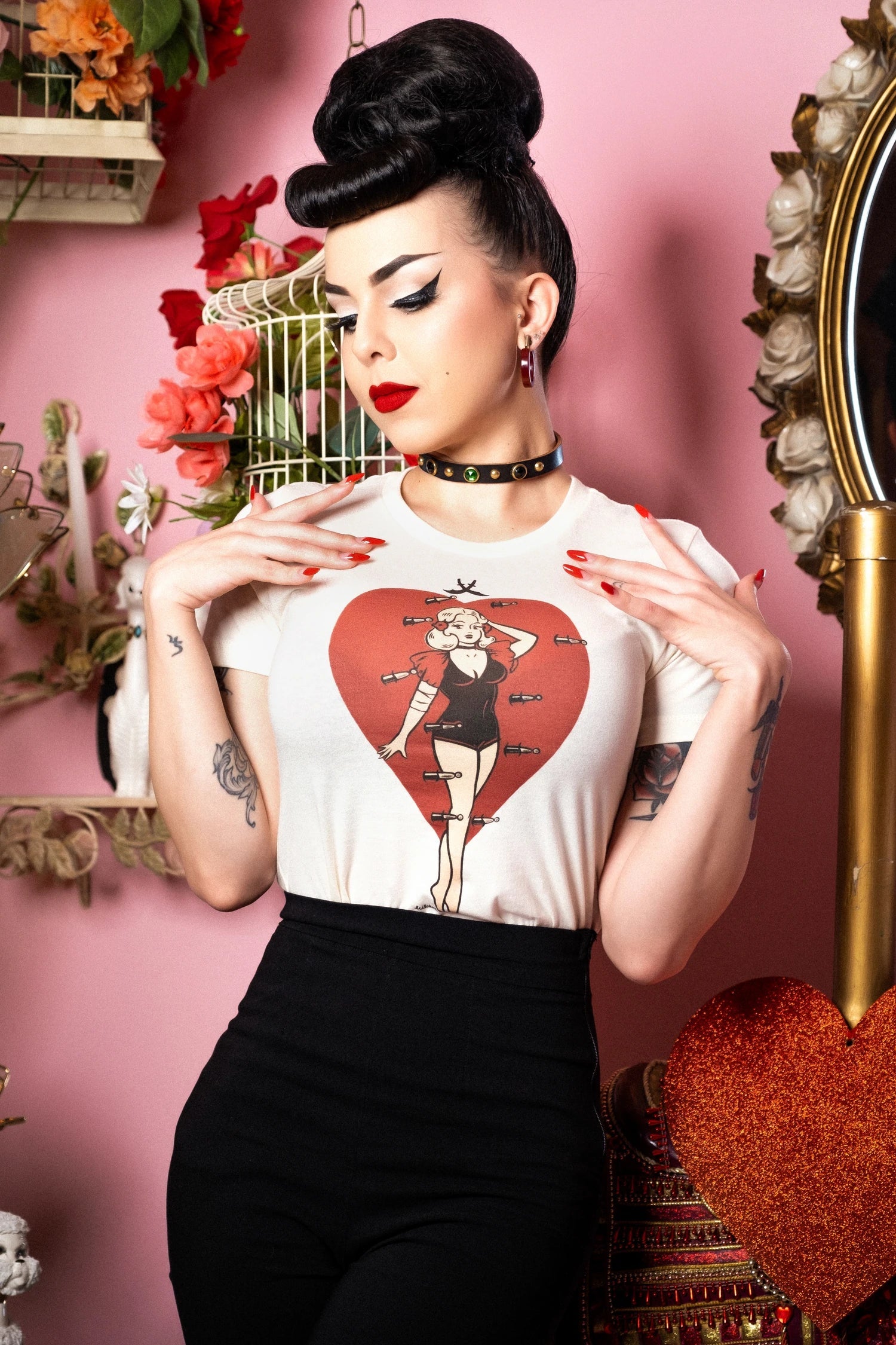 Mischief Made: "Heart Attack" 50'er t-shirt toej Mischief Made