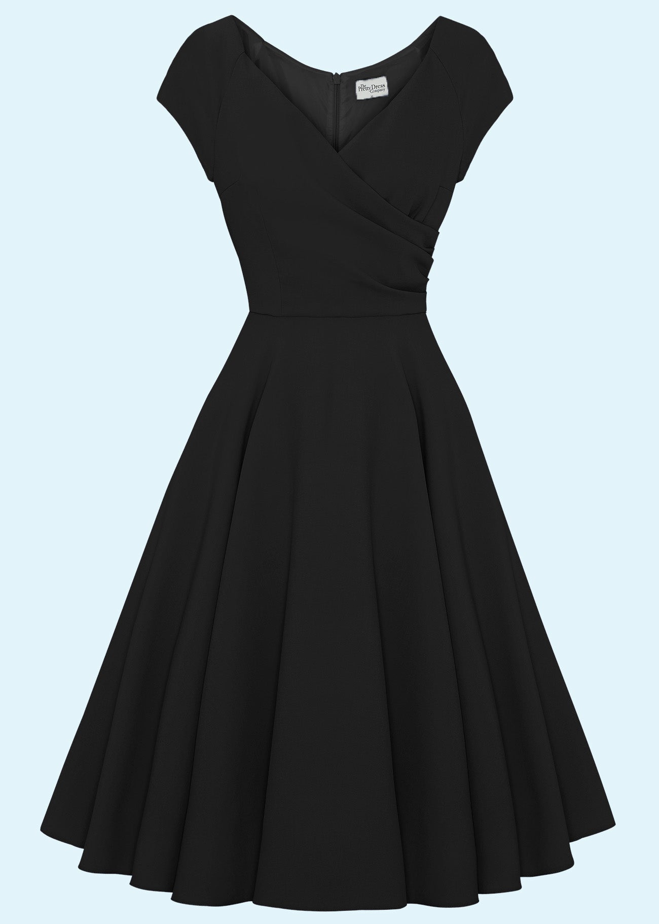 Pretty Dress Company: 1950'er Hourglass swingkjole i sort toej Pretty Dress Company