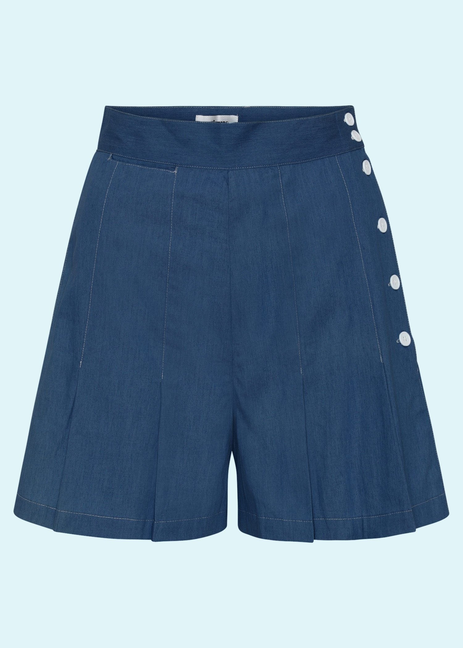 Unique Vintage: Joyce vintage stils shorts i mørk denim fra Unique Vintage Unique Vintage