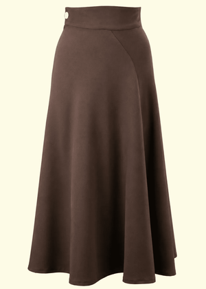 1930s Swirl Skirt - Brun midi nederdel House of Foxy 