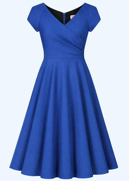 Hourglass swing dress in cobalt blue from Pretty Dress Company