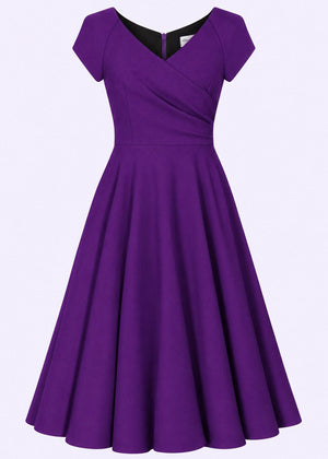 1950'er Hourglass swing kjole - lilla swing kjole Pretty Dress Company 