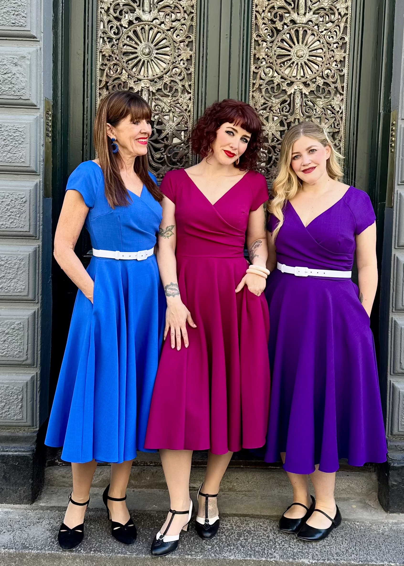 Hourglass swing dress in cobalt blue from Pretty Dress Company
