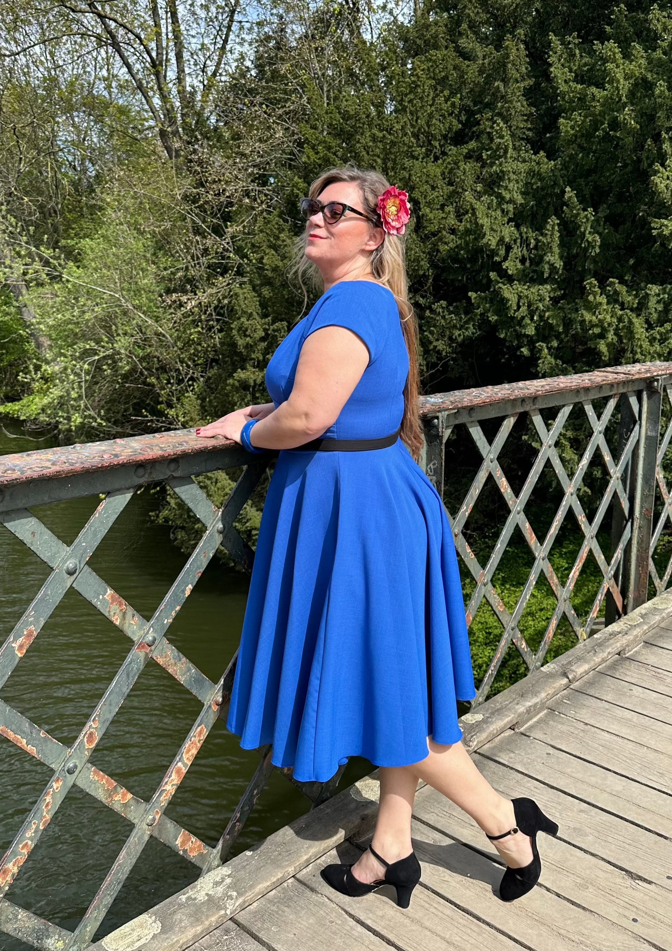 Hourglass swing dress in cobalt blue from Pretty Dress Company Hourglass swing dress in cobalt blue from Pretty Dress Company