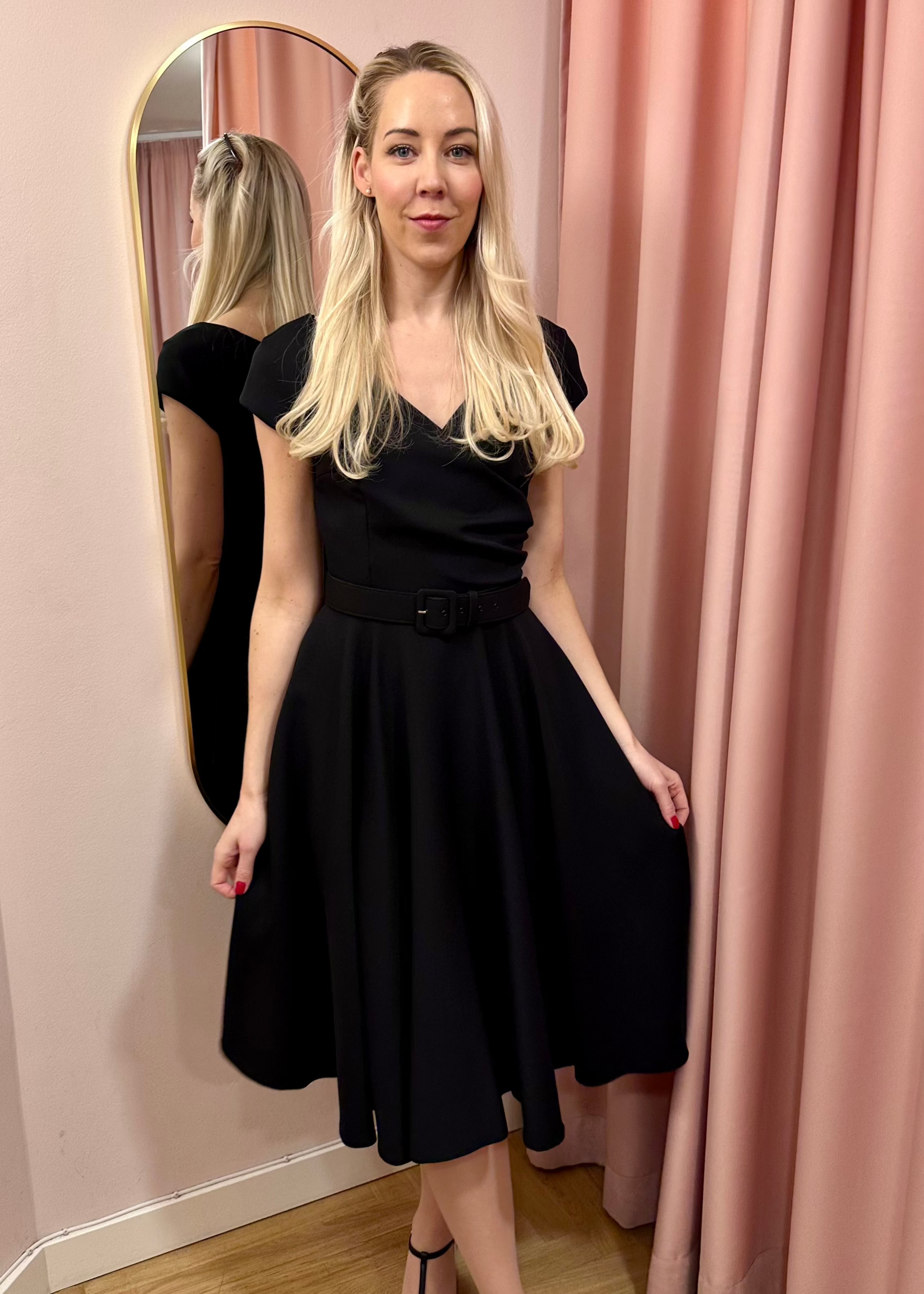 50er Hourglass swing dress in black