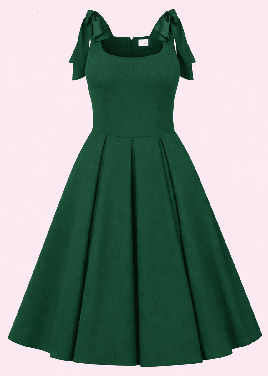 Josephine Midi Dress in green Elegant vintage-inspired style Josephine Midi Dress in green Elegant vintage-inspired style
