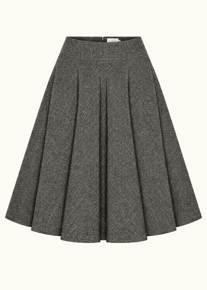 1950'er stils swingnederdel - grå linen look swing nederdel Daisy Dapper 