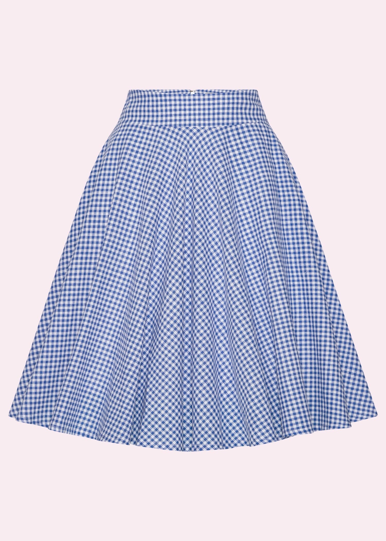 1950er stils swingnederdel i blå og hvid gingham swing nederdel Daisy Dapper 
