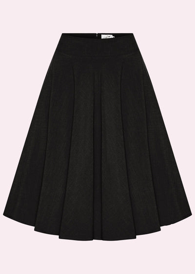 1950'er stils swingnederdel i linen - sort swing nederdel Daisy Dapper 