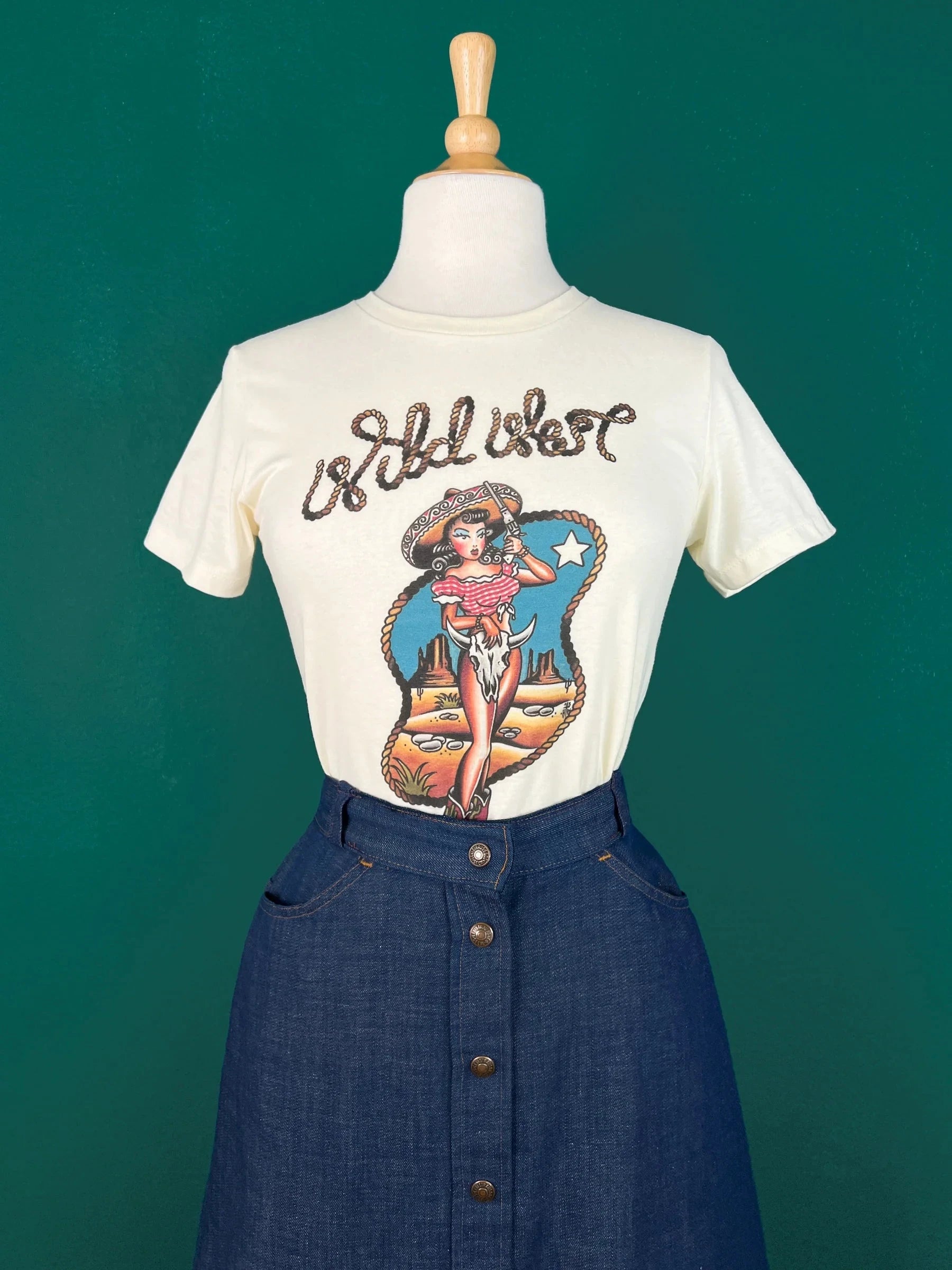 1950'er stils T-shirt "Wild West" t-shirt Mischief Made 