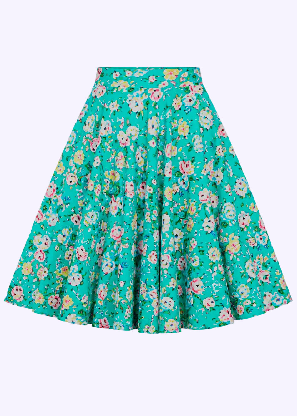 1950s style swing skirt - green roses