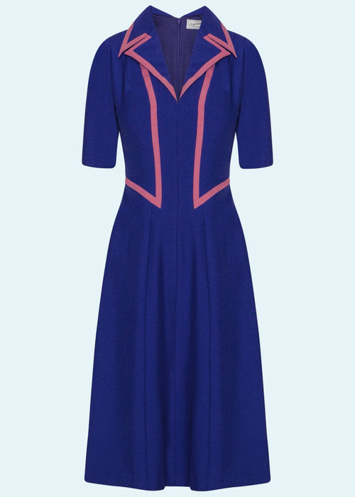 Agnefried A-line dress in royal blue