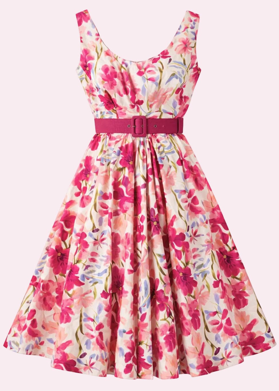 Alya-Mai swing kjole med pink print Miss Candyfloss 