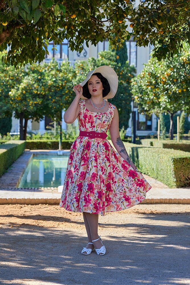 Alya-Mai swing kjole med pink print Miss Candyfloss 