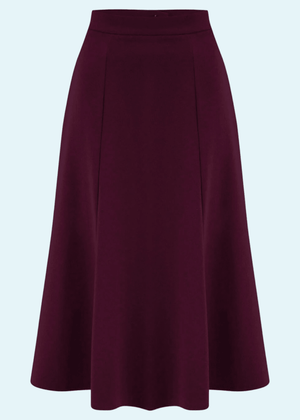 Bette Midi nederdel i Aubergine aline nederdel Weekend Doll 