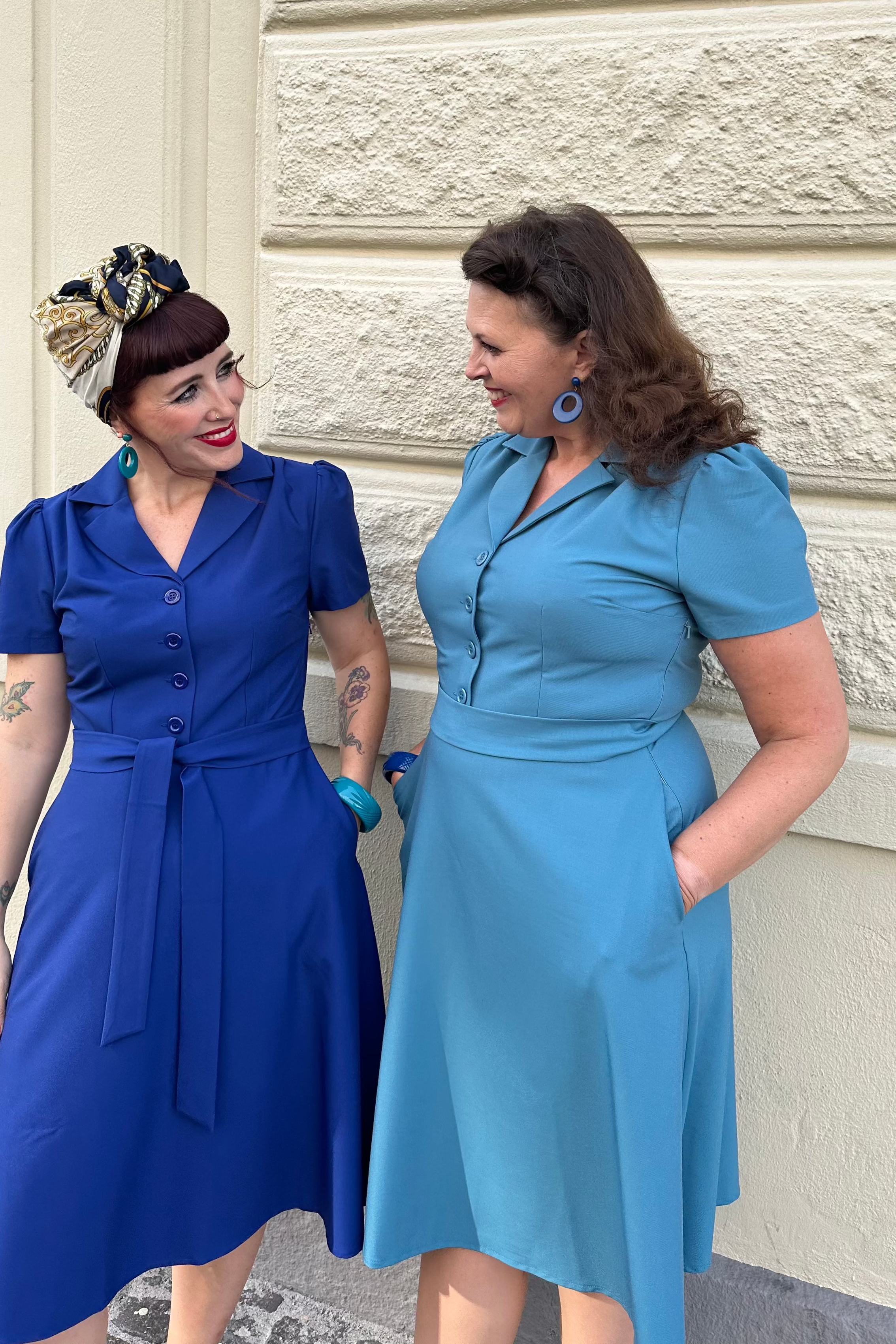1940s style Betty shirt dress in Air Force Blue from Daisy Dapper 1940s style Betty shirt dress in Air Force Blue from Daisy Dapper